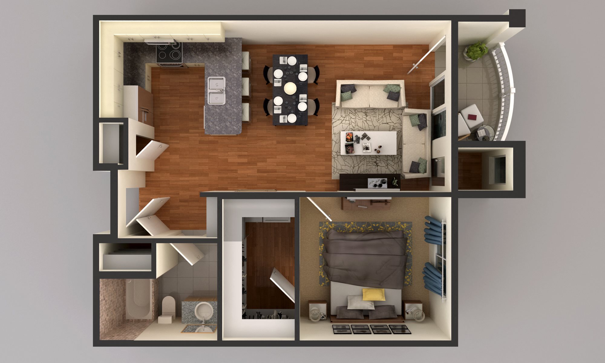 image of 1 bedroom floor plan